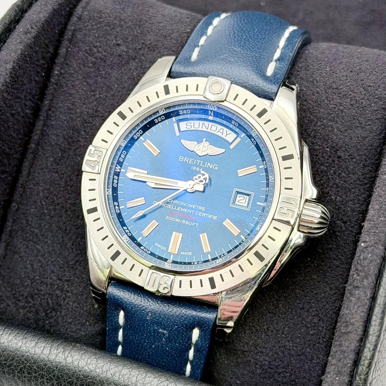 Breitling Galactic 44 Automatic Day-Date | Blue Dial | A45320 | 44mm