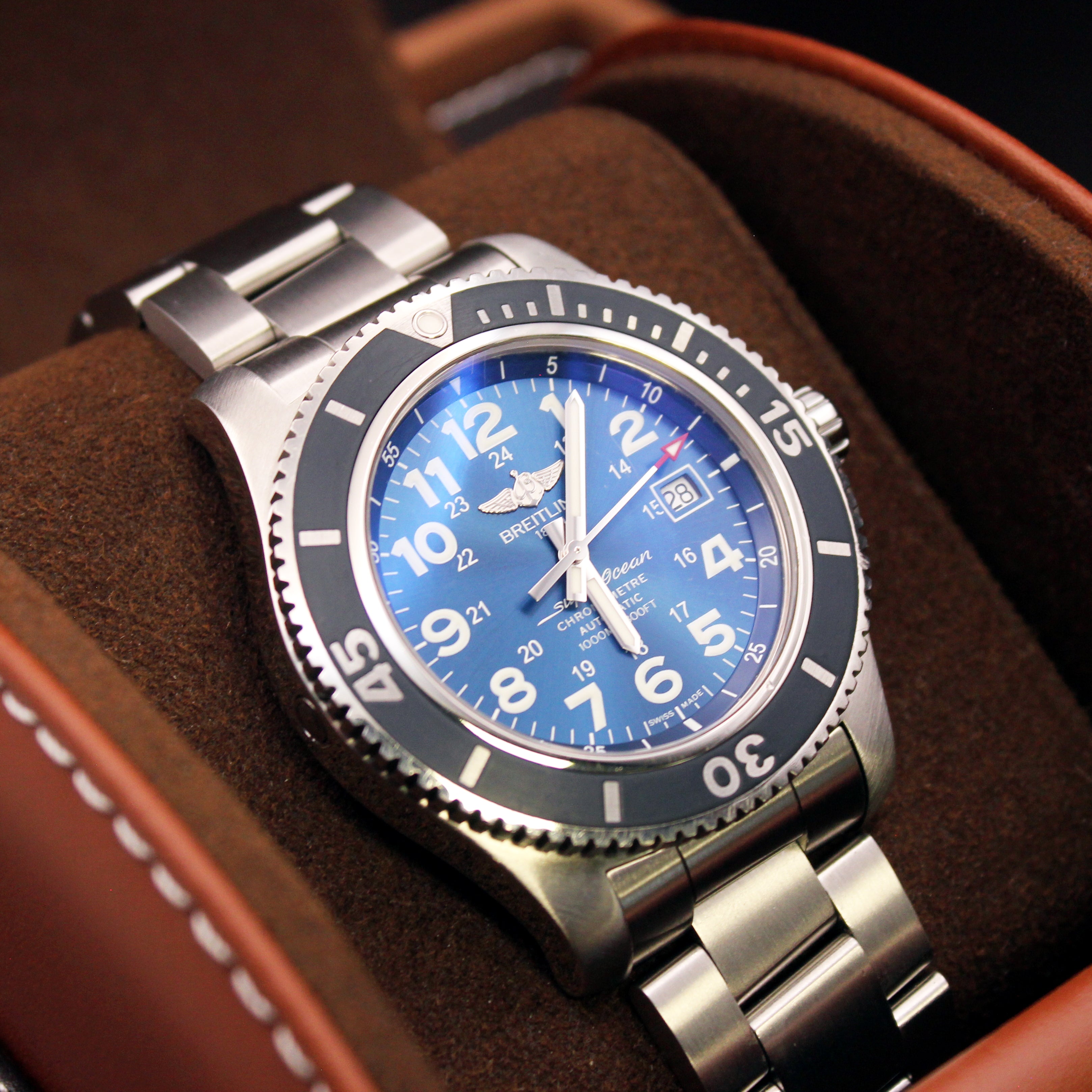 Breitling Superocean II 44 Automatic Blue Dial – Full Set – 2017