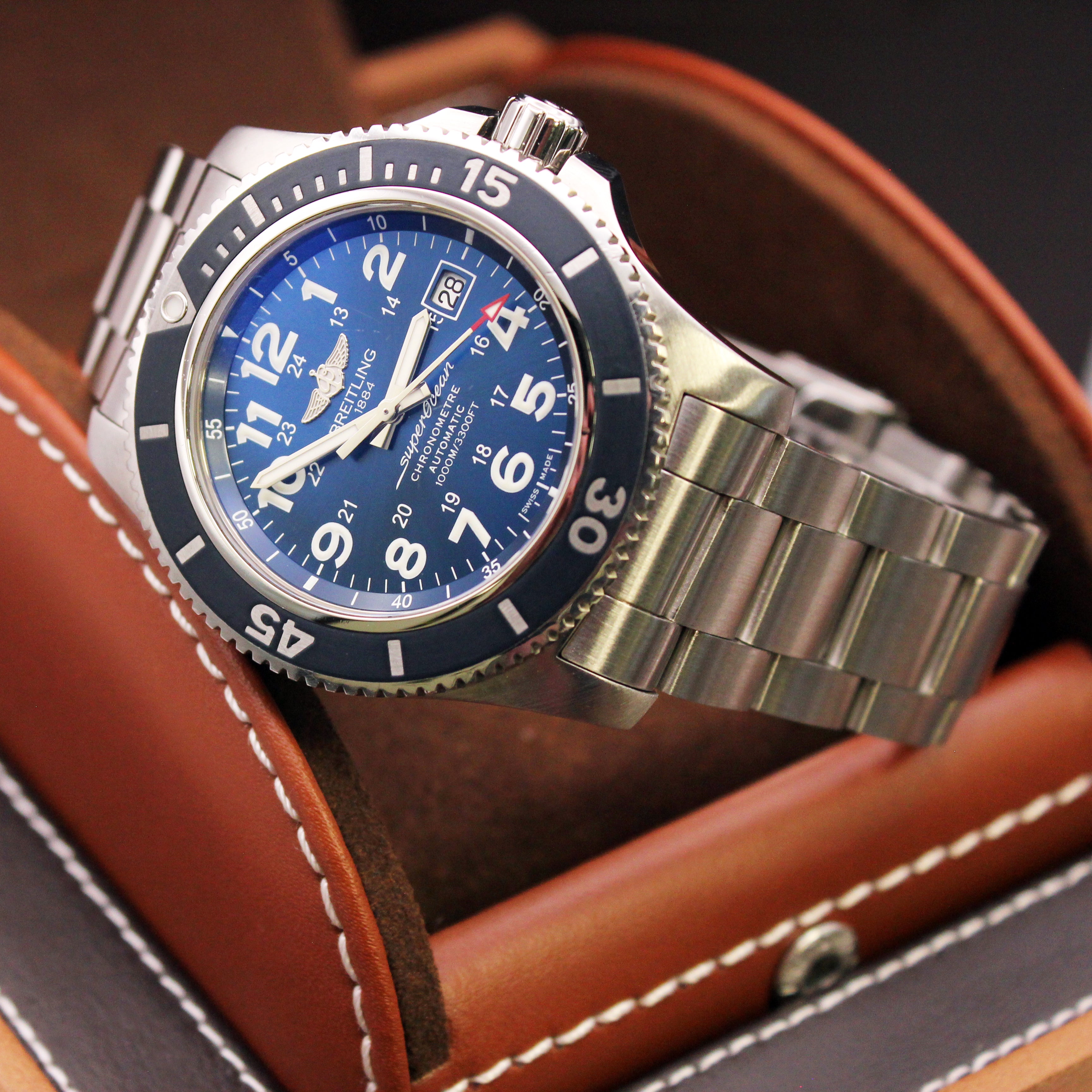 Breitling Superocean II 44 Automatic Blue Dial – Full Set – 2017