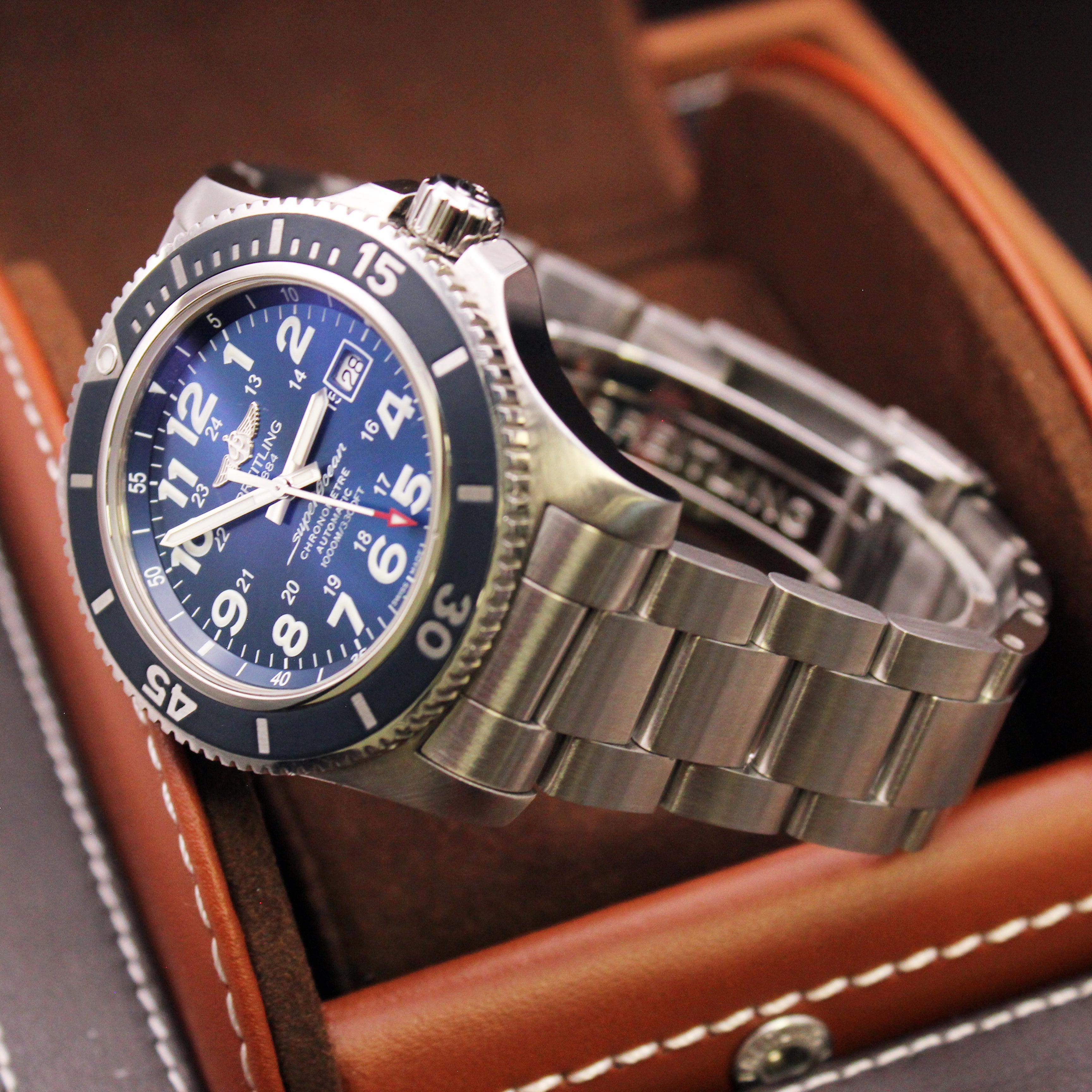 Breitling Superocean II 44 Automatic Blue Dial – Full Set – 2017