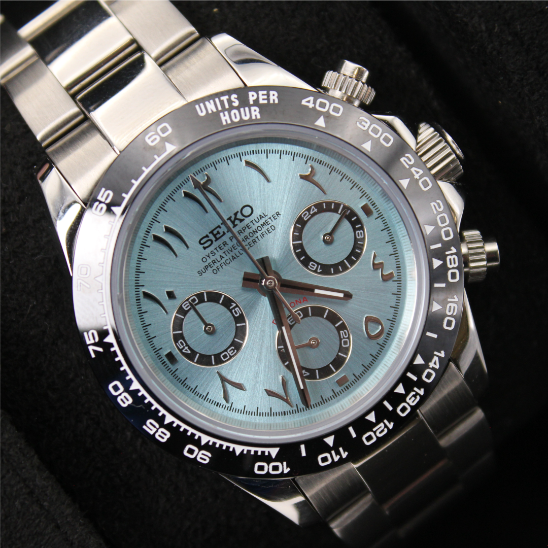 Seiko Mod “Seitona” Chronograph - Arabic Ice Blue