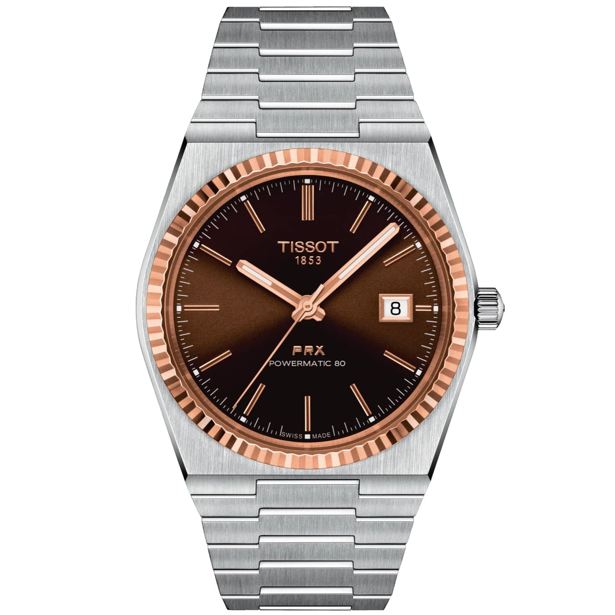 Tissot PRX Powermatic 80 Mens Silver Watch T9314074129100